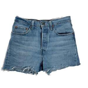 Levi’s 501 Denim Cut Off Shorts Medium Wash Button Fly Raw Hem